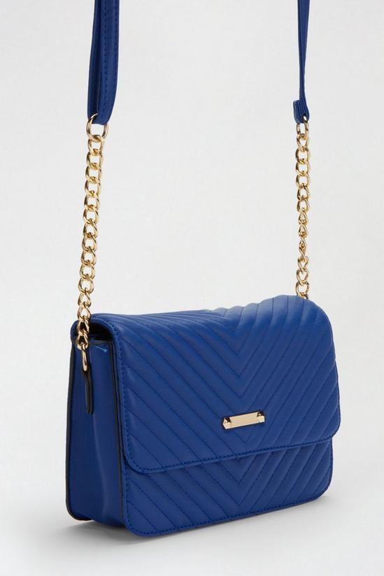 Dorothy Perkins Cobalt Quilted Chain Crossbody Bag 3