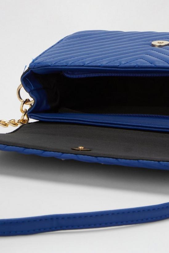 Dorothy Perkins Cobalt Quilted Chain Crossbody Bag 4