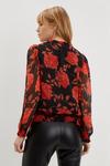 Dorothy Perkins Petite Red Floral Ruffle Tie Neck Top thumbnail 3