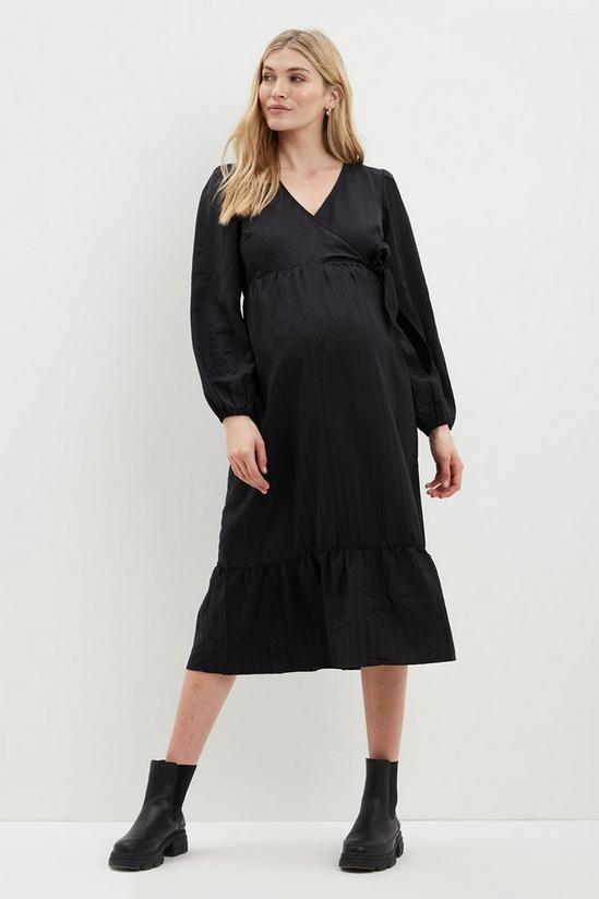 Dorothy Perkins Maternity Textured Wrap Midi Dress 2