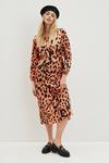 Dorothy Perkins Orange Leopard Satin Maxi Dress thumbnail 1
