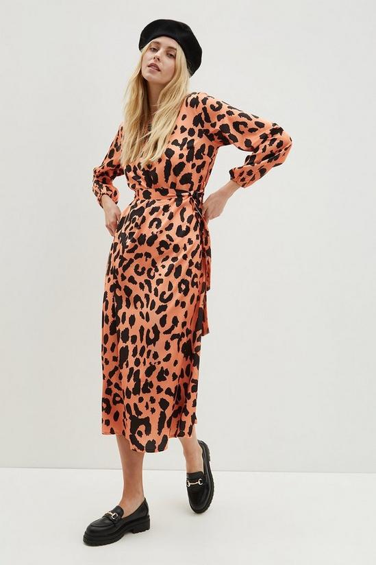 Dorothy Perkins Orange Leopard Satin Maxi Dress 2