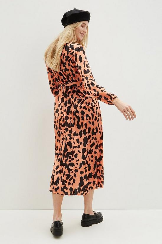 Dorothy Perkins Orange Leopard Satin Maxi Dress 3