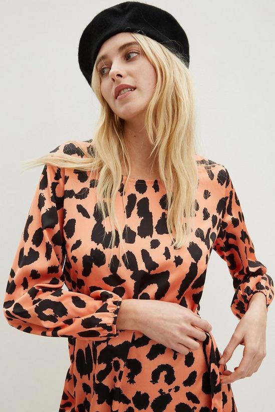 Dorothy Perkins Orange Leopard Satin Maxi Dress 4