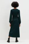 Dorothy Perkins Tall Dark Green Shirred Waist Midi Dress thumbnail 3