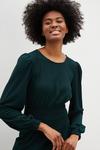 Dorothy Perkins Tall Dark Green Shirred Waist Midi Dress thumbnail 4