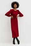 Dorothy Perkins Tall Berry Shirred Waist Midi Dress thumbnail 1