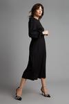 Dorothy Perkins Petite Black Shirred Waist Midi Dress thumbnail 1