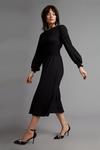 Dorothy Perkins Petite Black Shirred Waist Midi Dress thumbnail 2