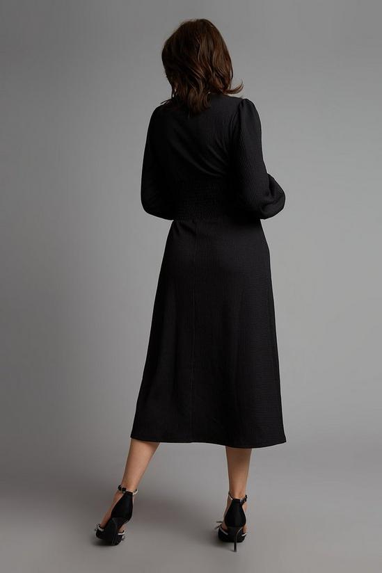 Dorothy Perkins Petite Black Shirred Waist Midi Dress 3