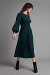 Dorothy Perkins Petite Dark Green Shirred Waist Midi Dress thumbnail 2