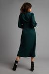 Dorothy Perkins Petite Dark Green Shirred Waist Midi Dress thumbnail 3