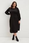 Dorothy Perkins Curve Black Shirred Waist Midi Dress thumbnail 1