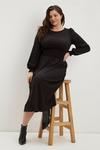 Dorothy Perkins Curve Black Shirred Waist Midi Dress thumbnail 2
