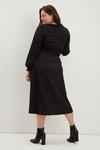 Dorothy Perkins Curve Black Shirred Waist Midi Dress thumbnail 3