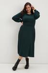 Dorothy Perkins Curve Dark Green Shirred Waist Midi Dress thumbnail 2