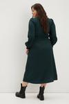 Dorothy Perkins Curve Dark Green Shirred Waist Midi Dress thumbnail 3