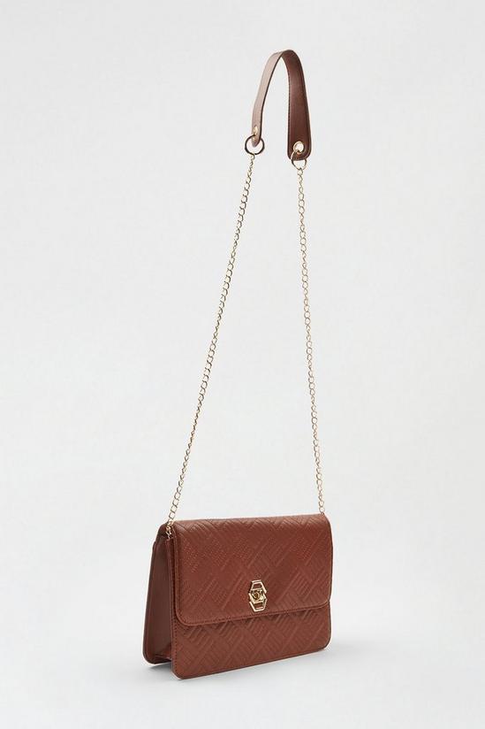 Dorothy Perkins Chocolate Textured Crossbody Bag 3