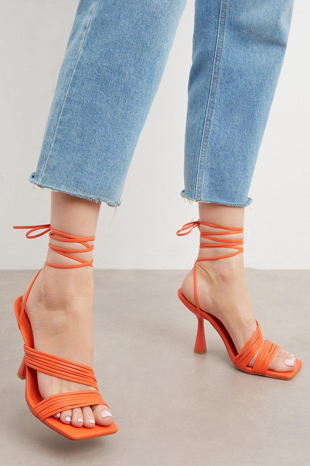 Women’s Faith: Elissa Angled Heel Strappy Sandal - coral - 4
