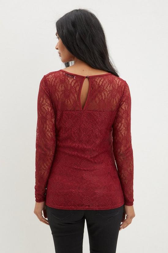 Dorothy Perkins Maternity Berry Lace Long Sleeve Top 3