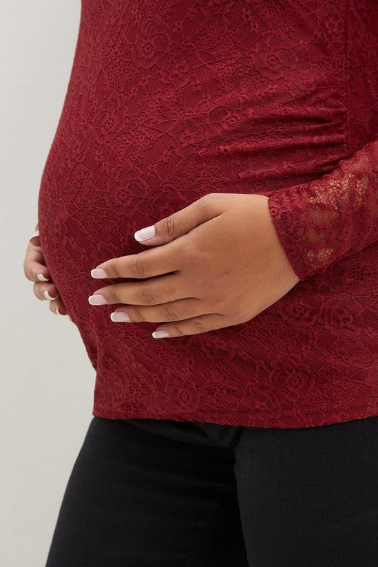 Dorothy Perkins Maternity Berry Lace Long Sleeve Top 4