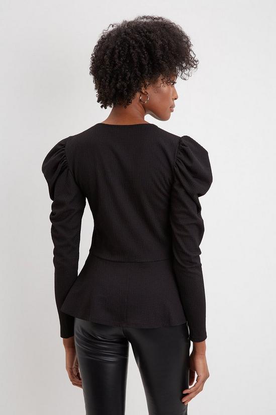 Dorothy Perkins Tall Black Long Ruched Sleeve Top 3