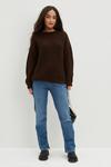 Dorothy Perkins Petite Brown Chunky Crew Neck Knitted Jumper thumbnail 2