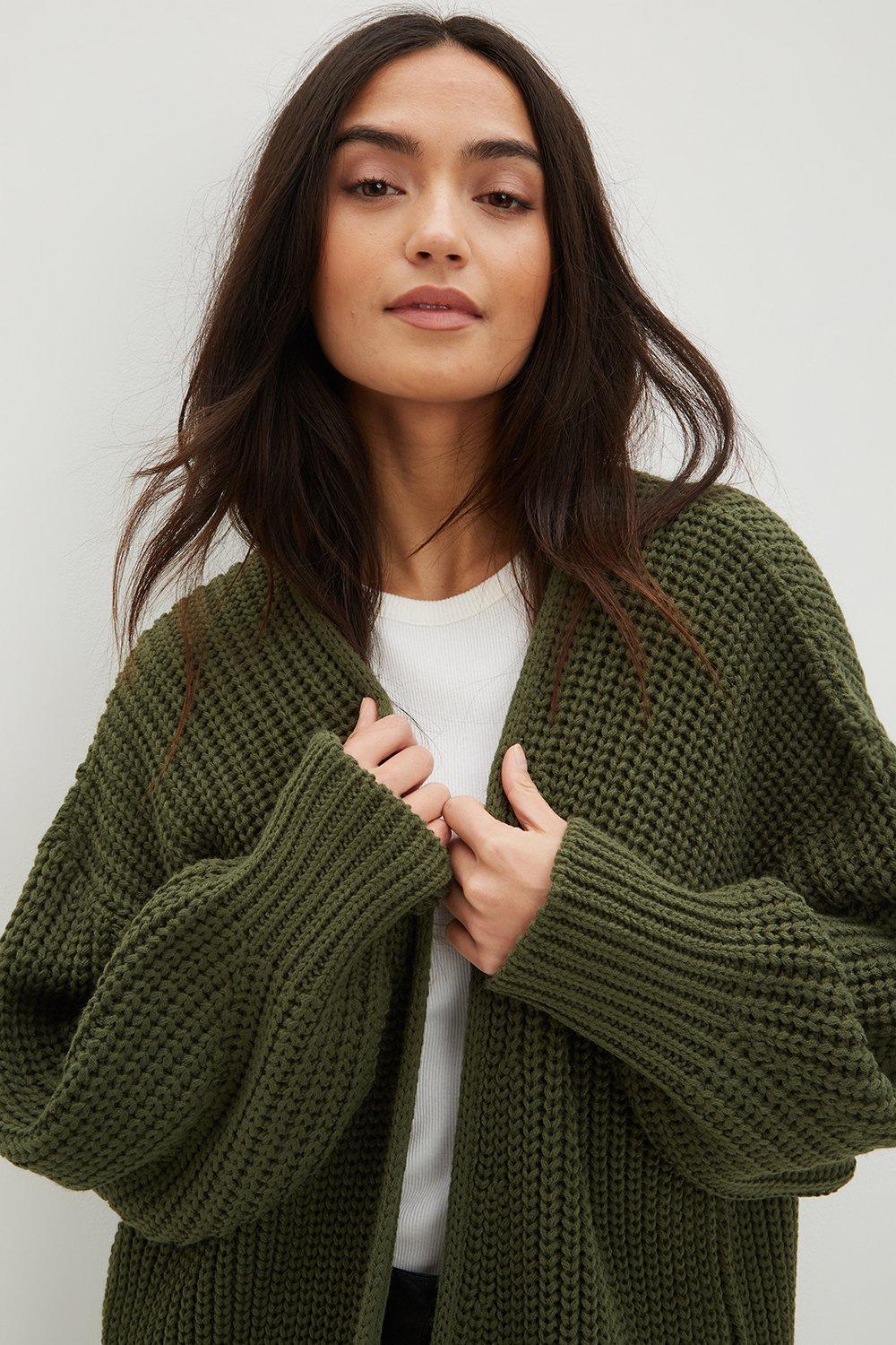 Olive green outlet chunky cardigan