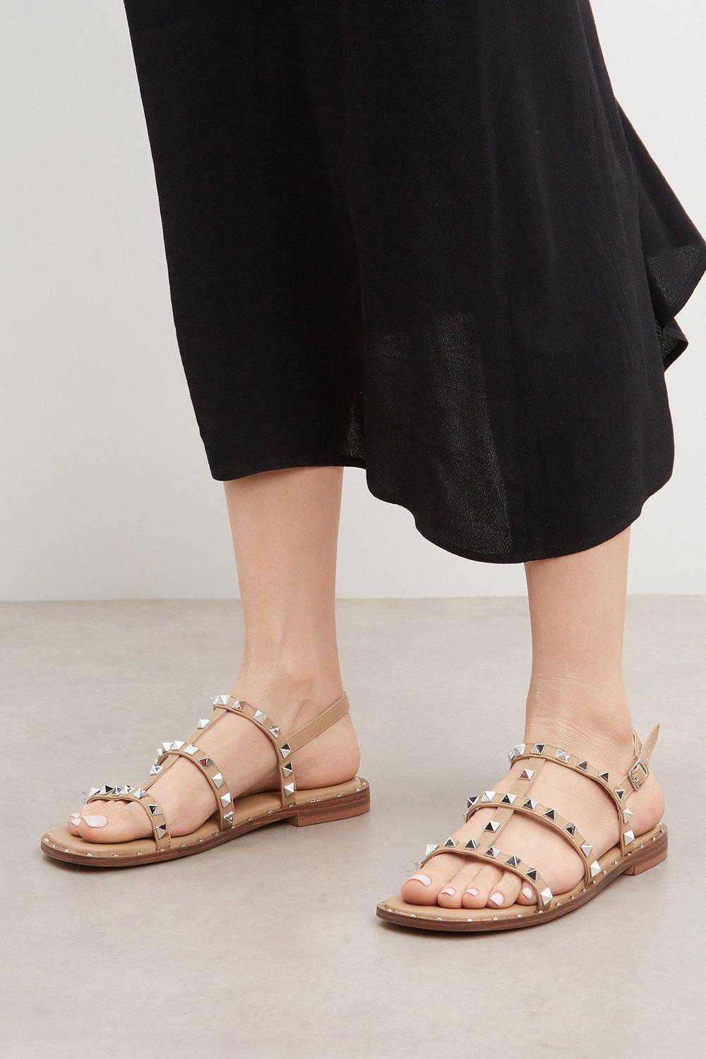 Women’s (Me) Fran Studded Flat Sandal - taupe - 4