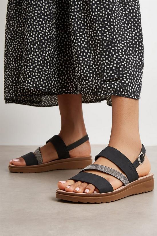 Good For the Sole Good For The Sole: Aria Extra Wide Fit Asymmetric Flat Sandal 1