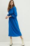 Dorothy Perkins Cobalt Textured Shirred Waist Midi Dress thumbnail 1