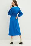 Dorothy Perkins Cobalt Textured Shirred Waist Midi Dress thumbnail 3