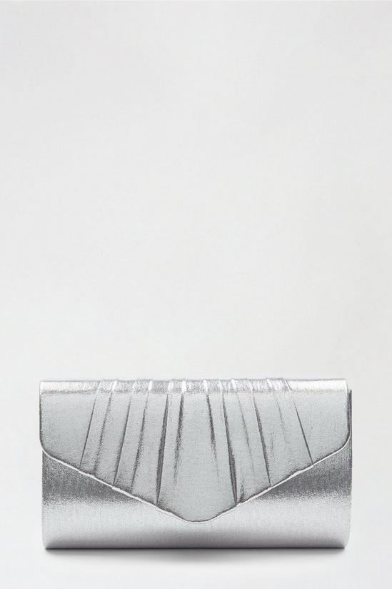 Dorothy Perkins Metalic Silver Pleated Envelope Clutch Bag 2