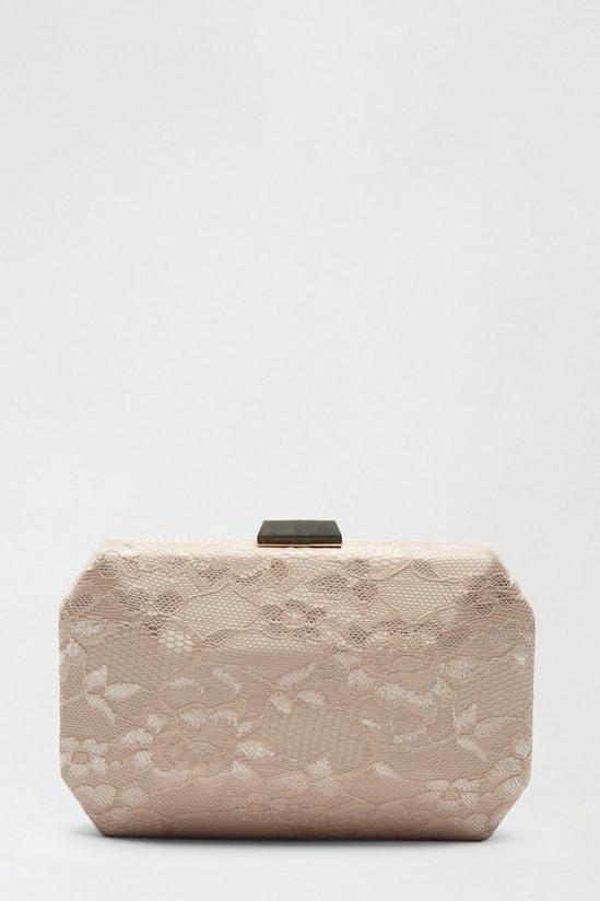 Dorothy Perkins Structured Textured Lace Box Clutch Bag 1