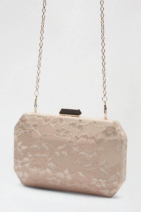 Dorothy Perkins Structured Textured Lace Box Clutch Bag 2