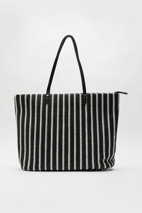 Dorothy Perkins Black And White Horizontal Stripe Beach Bag 2