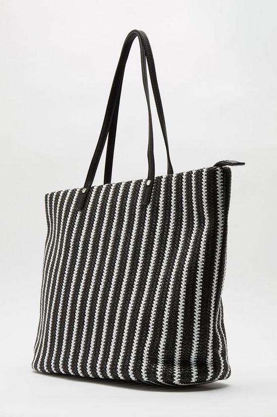 Dorothy Perkins Black And White Horizontal Stripe Beach Bag 3