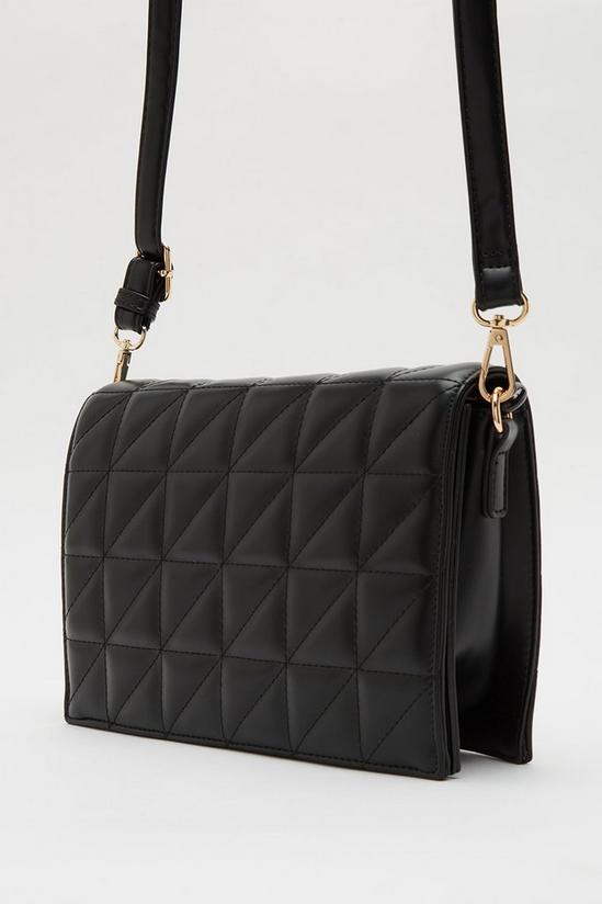 Dorothy Perkins Black Triangle Quilted Chain Bag 3