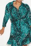 Dorothy Perkins Green Leopard Tie Waist Mini Shirt Dress thumbnail 4