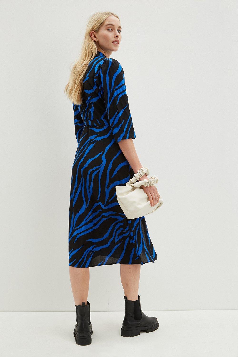 Dresses Zebra Tie Waist Midi Shirt Dress Dorothy Perkins