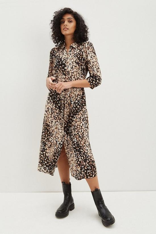 Dorothy Perkins Leopard Tie Waist Midi Shirt Dress 1