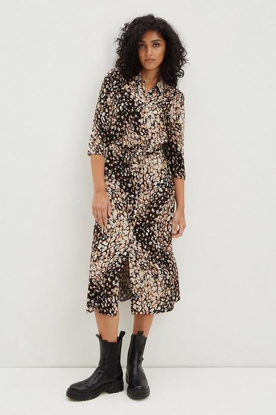 Dorothy Perkins Leopard Tie Waist Midi Shirt Dress 2