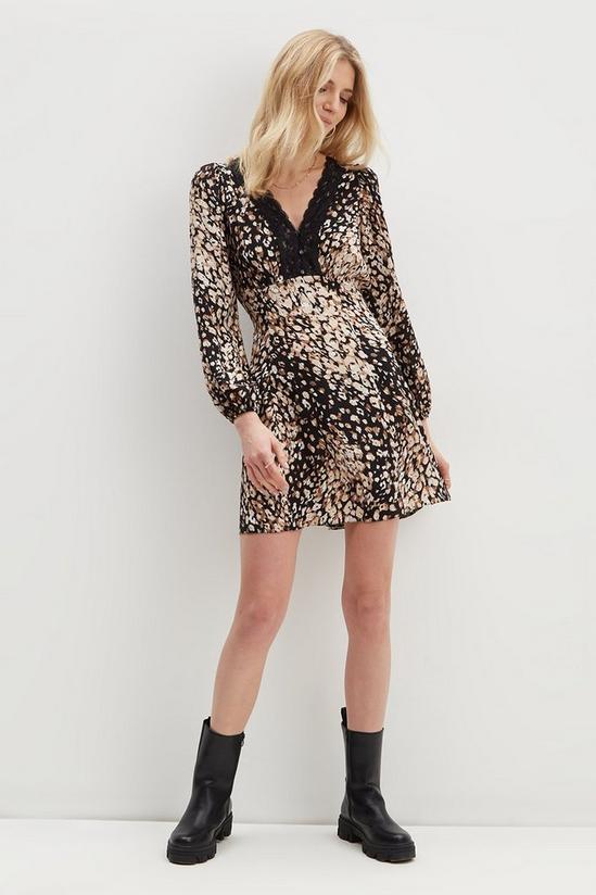 Dorothy Perkins Leopard Lace Trim Dress 1