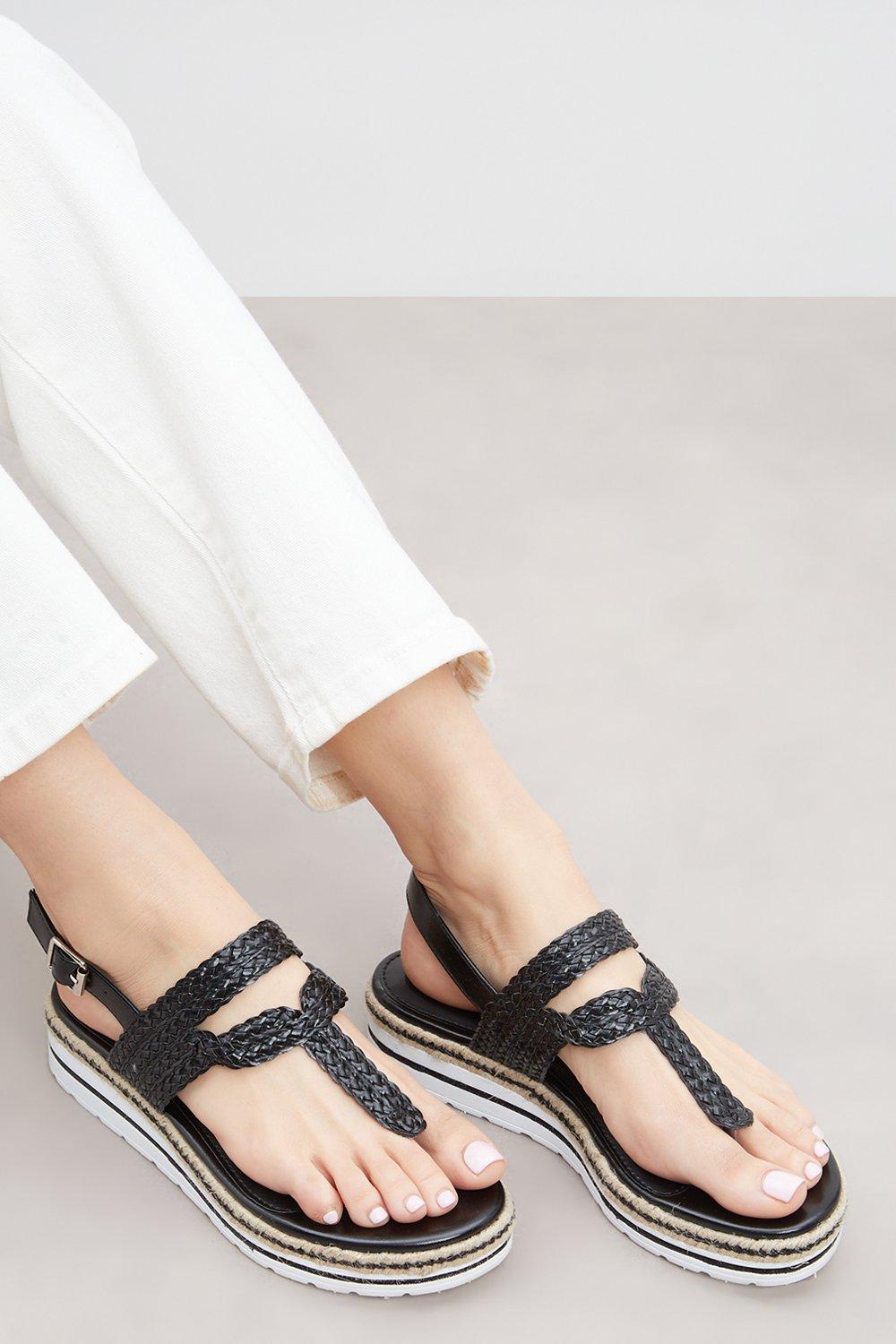 Womens Good For The Sole: Terra Plaited Toe Post Flat Sandal
