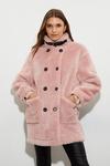 Dorothy Perkins Double Breasted Faux Fur Contrast Coat thumbnail 6