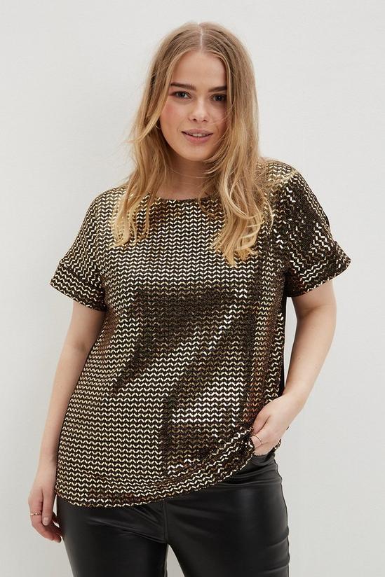 Dorothy Perkins Curve Sequin Patterned Top 1