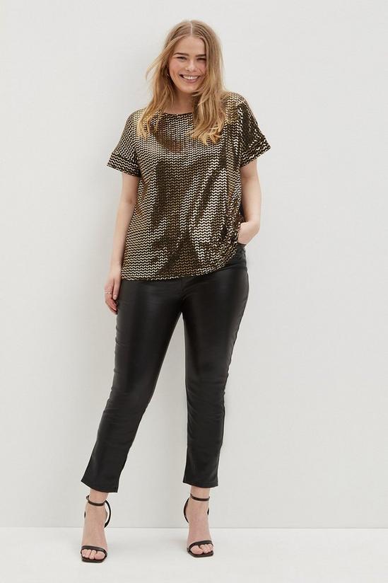 Dorothy Perkins Curve Sequin Patterned Top 2