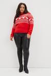 Dorothy Perkins Curve Knitted Red Christmas Fair Isle Jumper thumbnail 2
