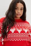 Dorothy Perkins Curve Knitted Red Christmas Fair Isle Jumper thumbnail 4