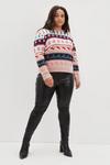 Dorothy Perkins Curve Knitted Pink Christmas Jumper thumbnail 2